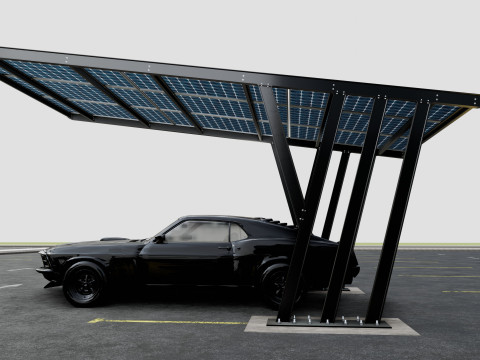 TRIPLE L TYPE MODERN SOLAR CARPORT TYPE-10 Model 3D