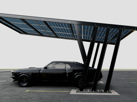 TRIPLE L TYPE MODERN SOLAR CARPORT TYPE-10 3D Model