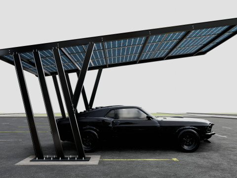 TRIPLE L TYPE MODERN SOLAR CARPORT TYPE-10 Model 3D