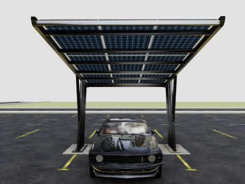 TRIPLE L TYPE MODERN SOLAR CARPORT TYPE-10 3D Model