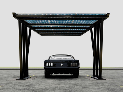 TRIPLE L TYPE MODERN SOLAR CARPORT TYPE-10 Model 3D