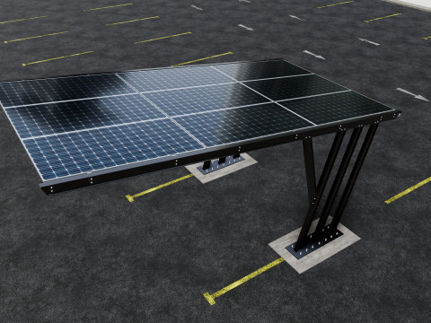TRIPLE L TYPE MODERN SOLAR CARPORT TYPE-10 Model 3D