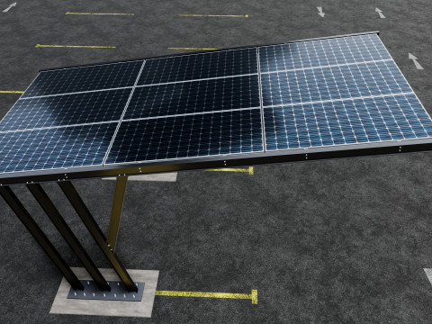 TRIPLE L TYPE MODERN SOLAR CARPORT TYPE-10 Model 3D