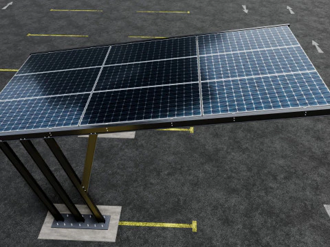 TRIPLE L TYPE MODERN SOLAR CARPORT TYPE-10 3D Model