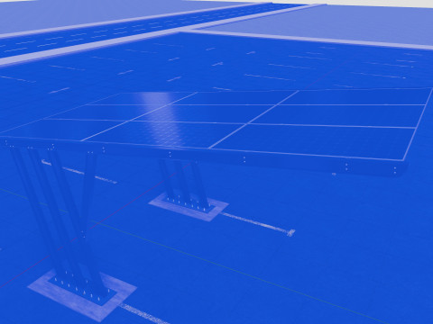 TRIPLE L TYPE MODERN SOLAR CARPORT TYPE-10 Model 3D