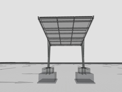 TRIPLE L TYPE MODERN SOLAR CARPORT TYPE-10 Model 3D