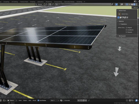 TRIPLE L TYPE MODERN SOLAR CARPORT TYPE-10 3D Model