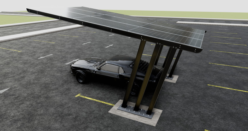 TRIPLE L TYPE MODERN SOLAR CARPORT TYPE-11 3D Model .c4d .max .obj .3ds .fbx .stl .blend