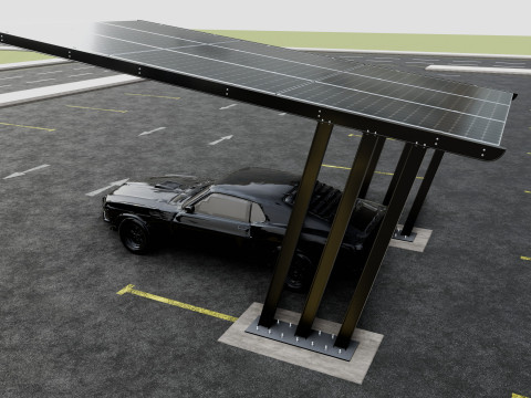 TRIPLE L TYPE MODERN SOLAR CARPORT TYPE-11 Modello 3D