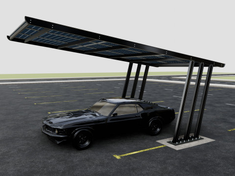 TRIPLE L TYPE MODERN SOLAR CARPORT TYPE-11 3D Model