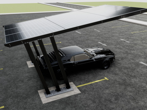 TRIPLE L TYPE MODERN SOLAR CARPORT TYPE-11 3D Model