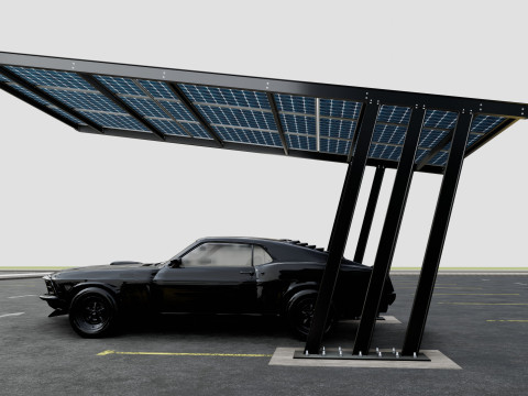 TRIPLE L TYPE MODERN SOLAR CARPORT TYPE-11 3D Model