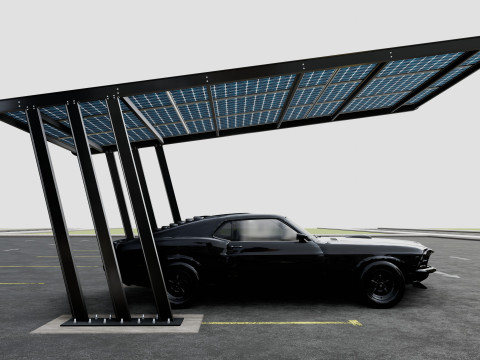TRIPLE L TYPE MODERN SOLAR CARPORT TYPE-11 3D Model