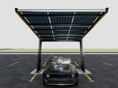 TRIPLE L TYPE MODERN SOLAR CARPORT TYPE-11 3D Model