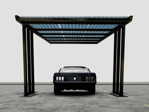 TRIPLE L TYPE MODERN SOLAR CARPORT TYPE-11 3D Model