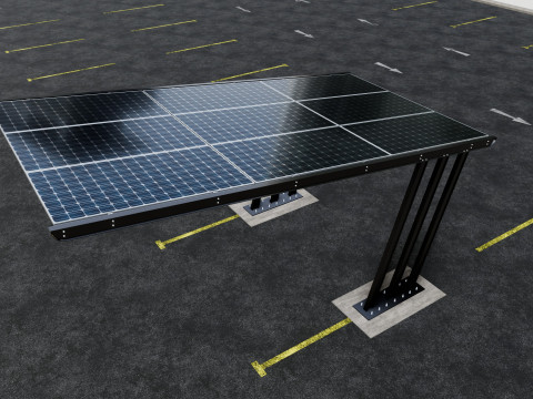 TRIPLE L TYPE MODERN SOLAR CARPORT TYPE-11 3D Model