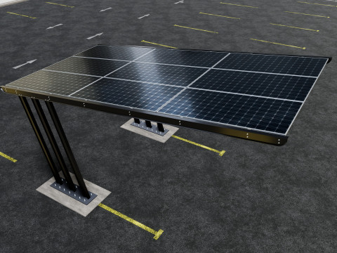 TRIPLE L TYPE MODERN SOLAR CARPORT TYPE-11 3D Model