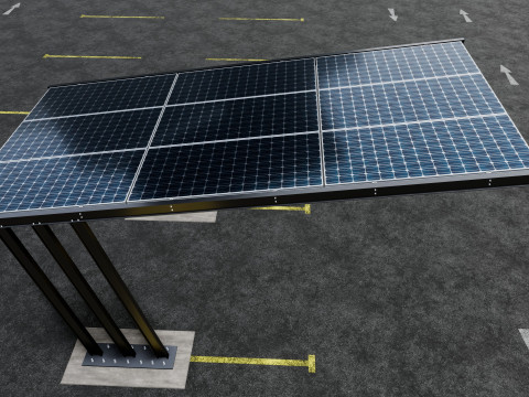 TRIPLE L TYPE MODERN SOLAR CARPORT TYPE-11 3D Model