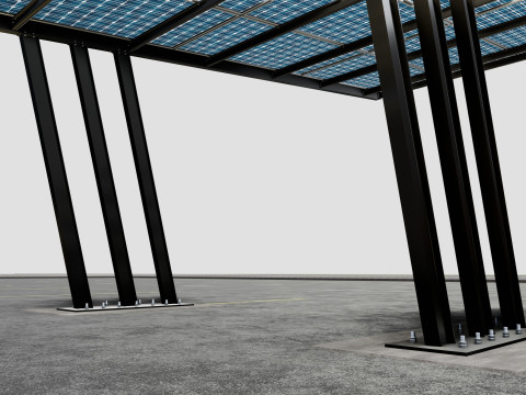 TRIPLE L TYPE MODERN SOLAR CARPORT TYPE-11 3D Model