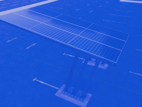 TRIPLE L TYPE MODERN SOLAR CARPORT TYPE-11 3D Model