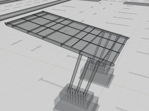 TRIPLE L TYPE MODERN SOLAR CARPORT TYPE-11 3D Model