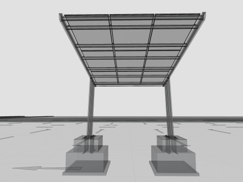 TRIPLE L TYPE MODERN SOLAR CARPORT TYPE-11 3D Model
