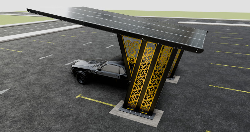 TRIPLE L TYPE MODERN SOLAR CARPORT TYPE-12 3D 모델 .c4d .max .obj .3ds .fbx .stl .blend