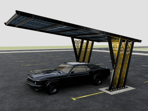 TRIPLE L TYPE MODERN SOLAR CARPORT TYPE-12 3D 모델