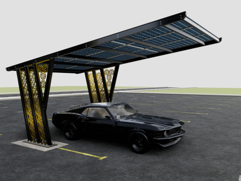 TRIPLE L TYPE MODERN SOLAR CARPORT TYPE-12 3D 모델