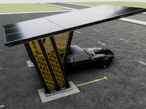 TRIPLE L TYPE MODERN SOLAR CARPORT TYPE-12 3D 모델