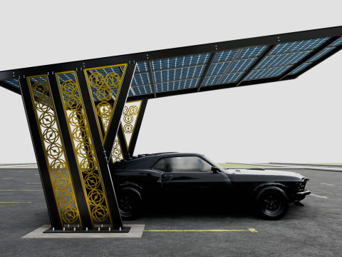 TRIPLE L TYPE MODERN SOLAR CARPORT TYPE-12 3D 모델