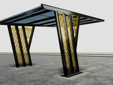 TRIPLE L TYPE MODERN SOLAR CARPORT TYPE-12 3D 모델