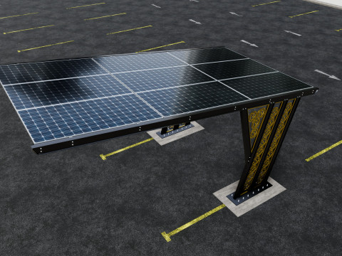 TRIPLE L TYPE MODERN SOLAR CARPORT TYPE-12 3D 모델