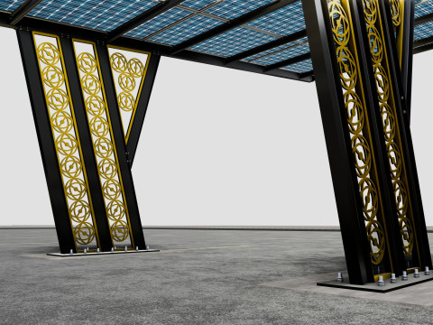 TRIPLE L TYPE MODERN SOLAR CARPORT TYPE-12 3D 모델