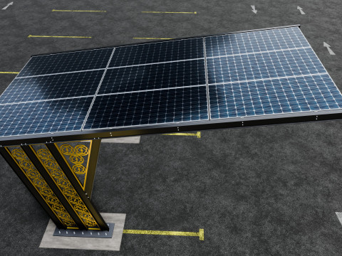 TRIPLE L TYPE MODERN SOLAR CARPORT TYPE-12 3D 모델