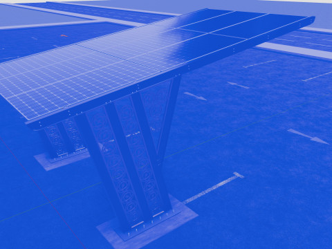 TRIPLE L TYPE MODERN SOLAR CARPORT TYPE-12 3D 모델