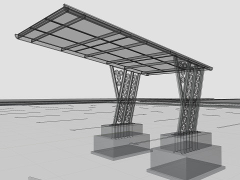 TRIPLE L TYPE MODERN SOLAR CARPORT TYPE-12 3D 모델