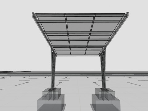 TRIPLE L TYPE MODERN SOLAR CARPORT TYPE-12 3D 모델