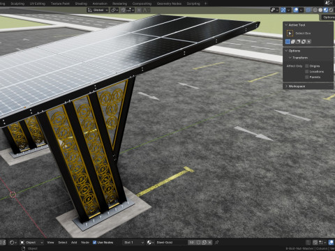 TRIPLE L TYPE MODERN SOLAR CARPORT TYPE-12 3D 모델