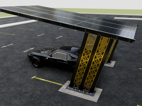 TRIPLE L TYPE MODERN SOLAR CARPORT TYPE-13 3D 模型