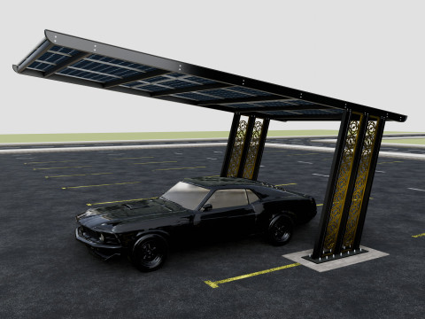 TRIPLE L TYPE MODERN SOLAR CARPORT TYPE-13 3D 모델