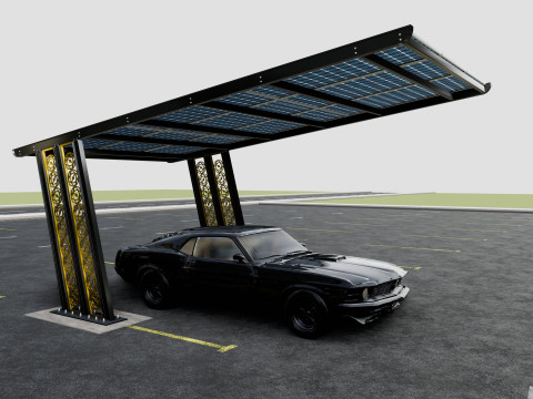 TRIPLE L TYPE MODERN SOLAR CARPORT TYPE-13 3D 모델