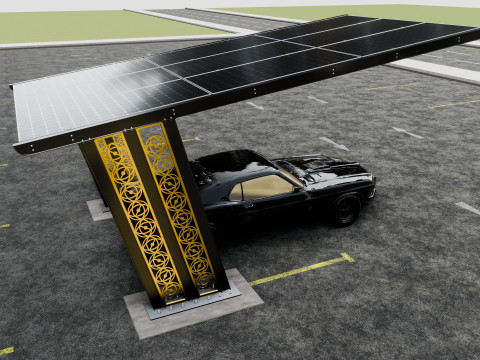 TRIPLE L TYPE MODERN SOLAR CARPORT TYPE-13 3D 모델
