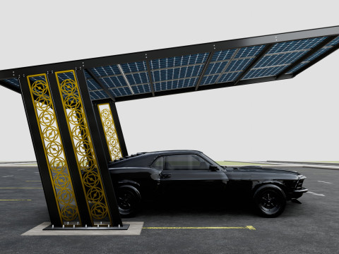 TRIPLE L TYPE MODERN SOLAR CARPORT TYPE-13 3D 모델