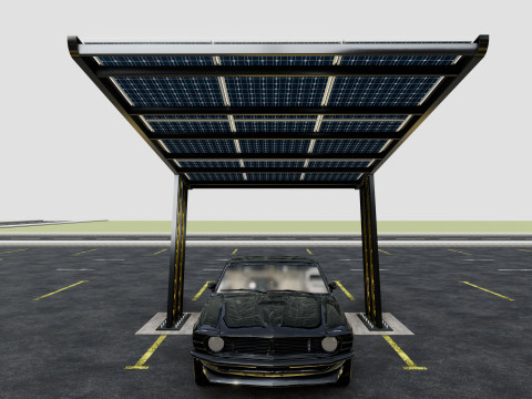 TRIPLE L TYPE MODERN SOLAR CARPORT TYPE-13 3D 모델