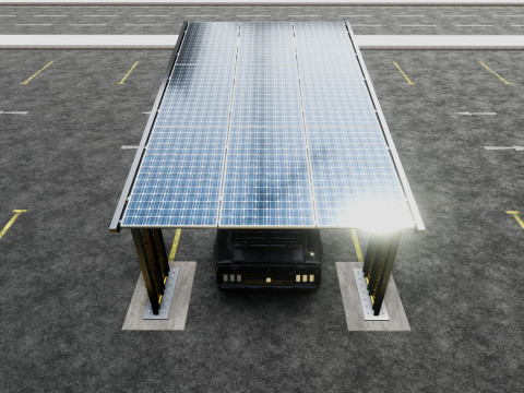 TRIPLE L TYPE MODERN SOLAR CARPORT TYPE-13 3D 모델