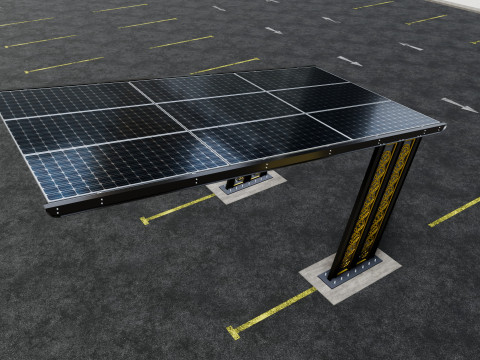 TRIPLE L TYPE MODERN SOLAR CARPORT TYPE-13 3D 모델