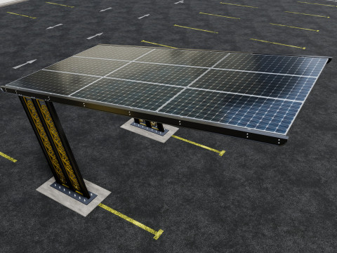 TRIPLE L TYPE MODERN SOLAR CARPORT TYPE-13 3D 모델