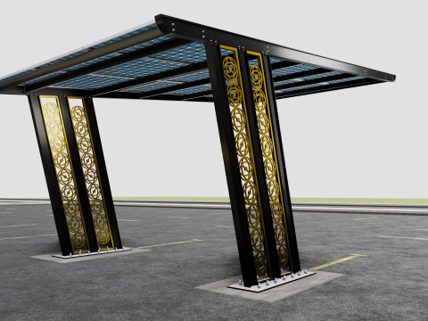 TRIPLE L TYPE MODERN SOLAR CARPORT TYPE-13 3D 모델