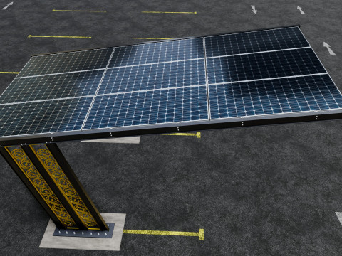 TRIPLE L TYPE MODERN SOLAR CARPORT TYPE-13 3D 모델